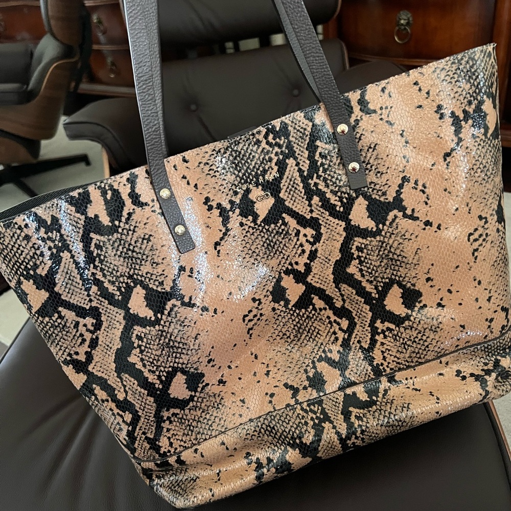 Cole Haan Snakeskin Patterned Tote Bag